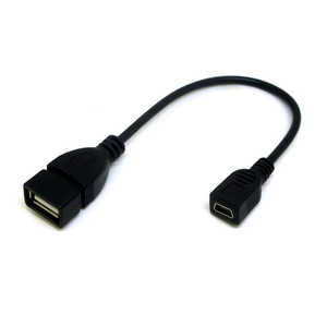 変換名人JAPAN USB中継変換アダプタ [USB-A メス-メス mini USB] ブラック CA1877