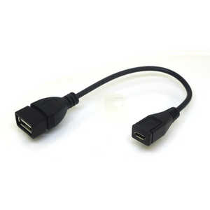 変換名人JAPAN USB中継変換アダプタ [USB-A メス-メス micro USB] ブラック CA1884
