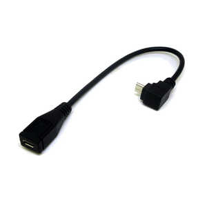 変換名人JAPAN micro USB延長ケーブル [micro USB オス→メス micro USB /0.2m /上L型] ブラック CA2201