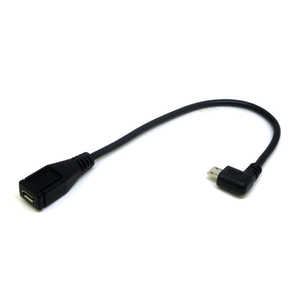 変換名人JAPAN micro USB延長ケーブル [micro USB オス→メス micro USB /0.2m /右L型] ブラック CA2232