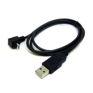 変換名人JAPAN USBケーブル micro USB 上L型(オス)-USB A(オス) 1m ブラック ブラック CA2263