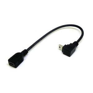変換名人JAPAN mini USB延長ケーブル [mini USB オス→メス mini USB /0.2m /下L型] ブラック CA2317
