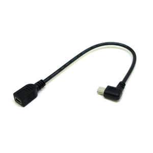 変換名人JAPAN USBケーブル USB miniB 左L型(オス)-USB miniB(メス) 20cm ブラック ブラック CA2324