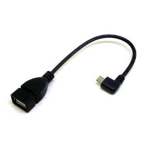 変換名人JAPAN USB変換ホストアダプタ [micro USB オス→メス USB-A /0.2m /左L型] ブラック CA2485