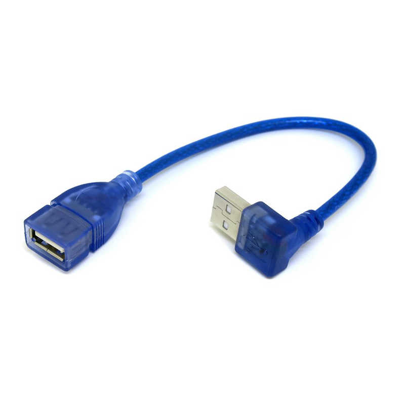 変換名人JAPAN 変換名人JAPAN USBケーブル USB A 上L型(オス)-USB A(メス) 20cm ブルー ブルー CA2904 CA2904