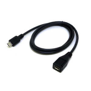 変換名人JAPAN USBケーブル microUSB(オス)-microUSB(メス) 90cm ブラック ブラック CA7411