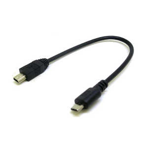 変換名人JAPAN mini USB ⇔ micro USBケーブル [0.2m] ブラック CA7473