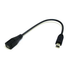 変換名人JAPAN USB変換アダプタ [mini USB オス→メス micro USB /0.2m] ブラック CA7480