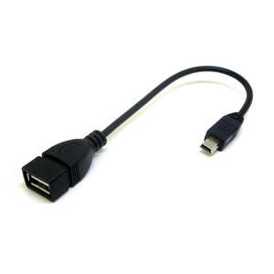 変換名人JAPAN USB変換ホストアダプタ [mini USB オス→メス USB-A /0.2m] ブラック CA7589
