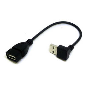 変換名人JAPAN USB-A延長ケーブル [USB-A オス→メス USB-A /0.2m /下L型] ブラック CA2010
