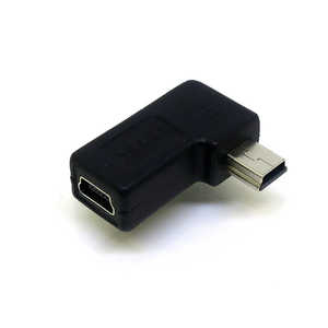変換名人JAPAN USB変換アダプタ USB miniB左L型(オス)-USB miniB(メス) ブラック ブラック CP7961