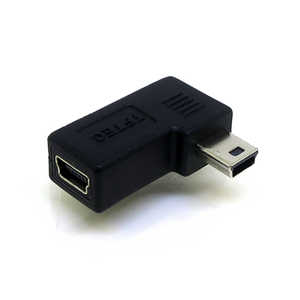 変換名人JAPAN mini USB延長アダプタ [mini USB オス→メス mini USB /右L型] ブラック CP7978