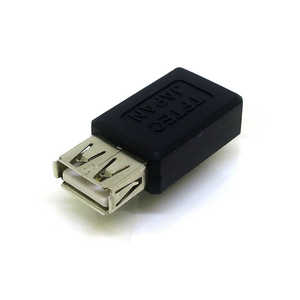 変換名人JAPAN USB中継変換アダプタ [USB-A メス-メス mini USB] ブラック CP8999