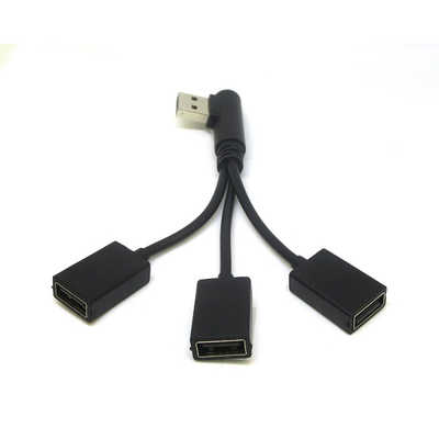 変換名人JAPAN ケーブルタイプ L型 USB HUB ［15cm / 3ポート / USB