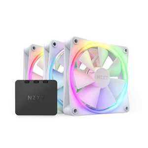 NZXT ケースファン RGB 120mmトリプルセット [120mm×3 & RGBコントローラー / PWM 500~1800rpm / ホワイト] RF-R12TF-W1