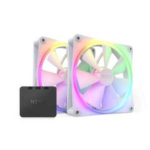 NZXT ケースファン 140mmダブルセット [140mm*2&RGB&FANコントローラー / PWM 500~1800rpm / ホワイト] RF-R14DF-W1