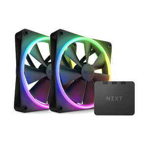 NZXT ケースファン ×2 ［ 140mm /1800RPM ］ F series RGB DUO FAN ブラック RFD12DFB1 ブラック RF-D14DF-B1