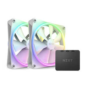 NZXT ケースファン ×2 ［ 140mm /1800RPM ］ F series RGB DUO FAN ホワイト RFD12DFW1 ホワイト RF-D14DF-W1