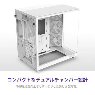 NZXT PCケース［ATX /Micro ATX /Mini-ITX］H6 Flow RGB ホワイト CC