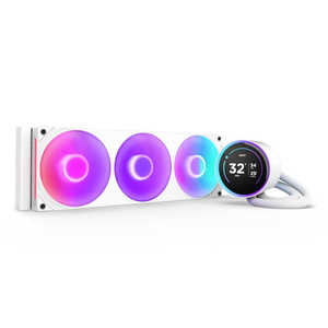 NZXT 水冷CPUクーラー KRAKEN ELITE360 RGB(2024) ［ 360mmファンx1/ 2.72液晶ヘッド ］ ホワイト RLKR36EW2