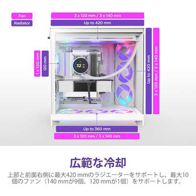 NZXT PCケース [ATX / MicroATX / Mini-ITX] H9 FLOW RGB(2025