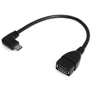 タイムリー L型 0.225m[USB-C オス→メス USB-A]3.0変換アダプタ ブラック GMC3L