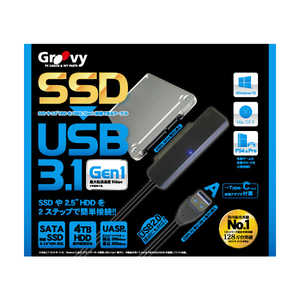 GROOVY [SATA ⇔ USB-A・USB-C] 3.1接続ケーブル Groovy ブラック UD-3101P