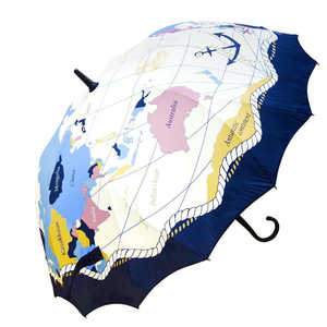 藤田屋 da mon de シームレス傘 長傘 60cm da2175マリン地図 SEAMLESS 藤田屋 da mon de シームレス傘 長傘 60cm da2175マリン地図 SEAMLESS