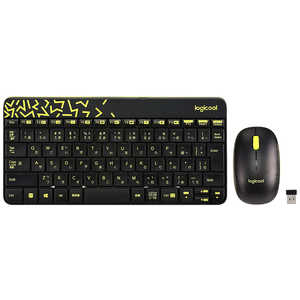 ロジクール キーボード・マウスセット ブラック/明るい黄緑 [USB /ワイヤレス] MK240NBC