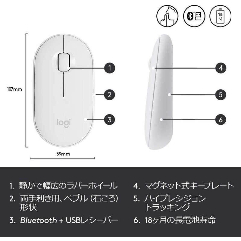ロジクール ロジクール Pebbleワイヤレスマウス オフホワイト SE-M350OW SE-M350OW