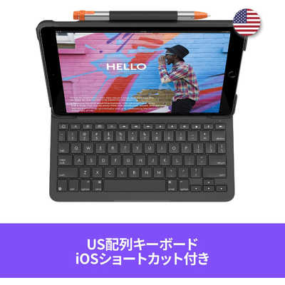 ロジクール iPad 10.2インチ用 キーボード一体型ケース SLIM FOLIO iK1055BK グラファイト