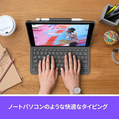 ロジクール iPad 10.2インチ用 キーボード一体型ケース SLIM FOLIO iK1055BK グラファイト