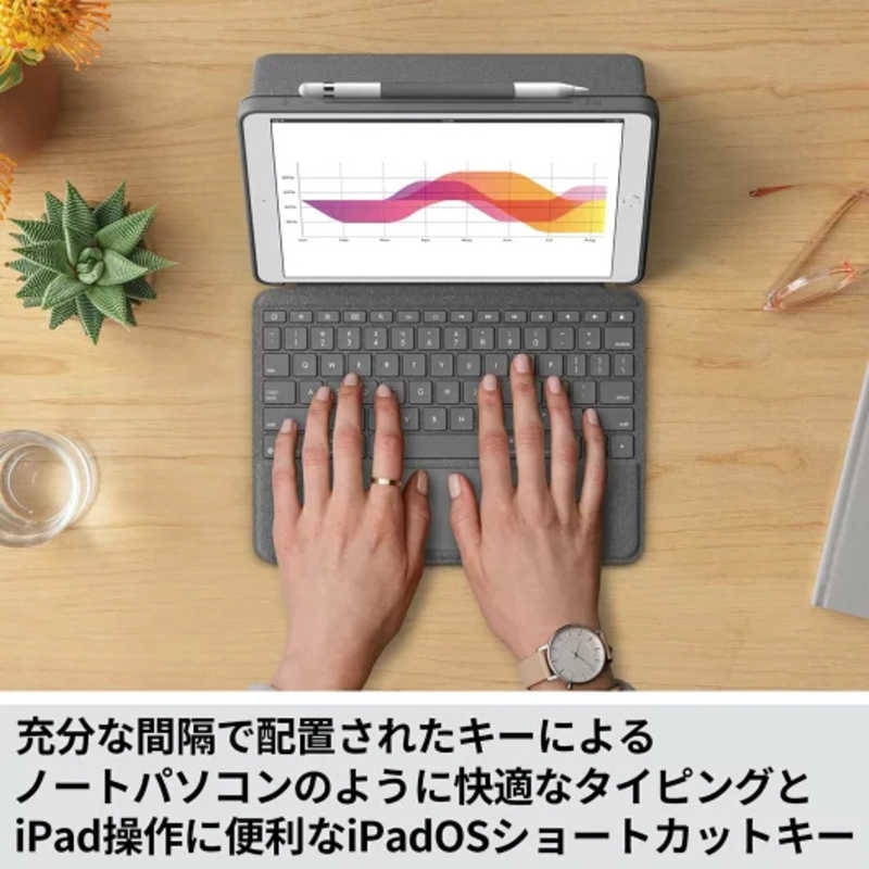 ロジクール COMBO TOUCH for iPad (第7世代用) トラックパッド付キーボードケース IK1057BKA