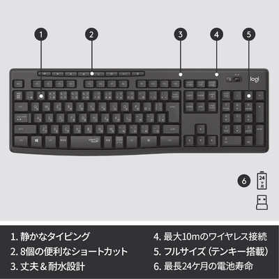 ELECOM HUGE ＆ Logicool K295 セット販売 ロジクール キーボード ［ワイヤレス /USB］ グラファイト