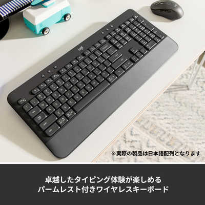 ロジクール　パームレスト付きキーボード ロジクール、パームレスト付きフルサイズワイヤレスキーボード