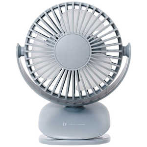 ライフオンプロダクツ 充電式ラウンドミニクリップファン Life on Products スモーキーブルー LCAF013-SB