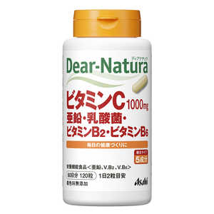 アサヒグループ食品 Dear-Natura(ディアナチュラ)ビタミンC・亜鉛・乳酸菌・ビタミンB2・ビタミンB6 60日120粒 栄養補助食品 アサヒグループ食品 Dear-Natura(ディアナチュラ)ビタミンC・亜鉛・乳酸菌・ビタミンB2・ビタミンB6 60日120粒 栄養補助食品