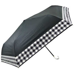 アテイン ATTAIN 晴雨兼用 折りたたみ傘 55cm すそチェック/黒 AT5550MINI アテイン ATTAIN 晴雨兼用 折りたたみ傘 55cm すそチェック/黒 AT5550MINI