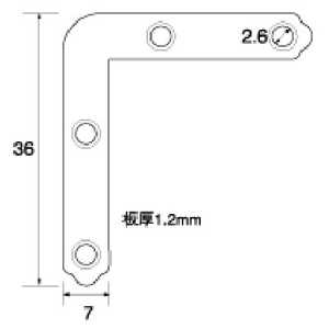 福井金属工芸 ステンレス角金具36×7 500個入 NO.6260 福井金属工芸 ステンレス角金具36×7 500個入 NO.6260