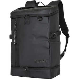 OUTDOOR ボックスリュック スクールリュック 通学 通勤 大容量 35L 2層タイプ 15.6インチ PC対応 撥水 ブラック/ブラック OD-11194-BKBK