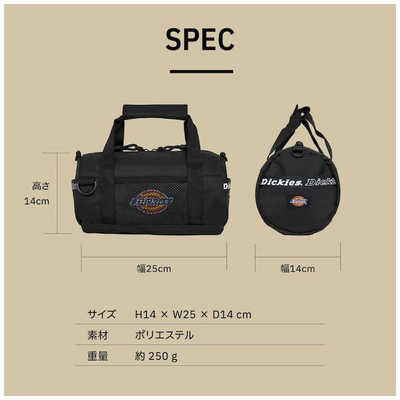 ディッキーズ ショルダーバッグ ミニボストン型 4L 撥水 カラー