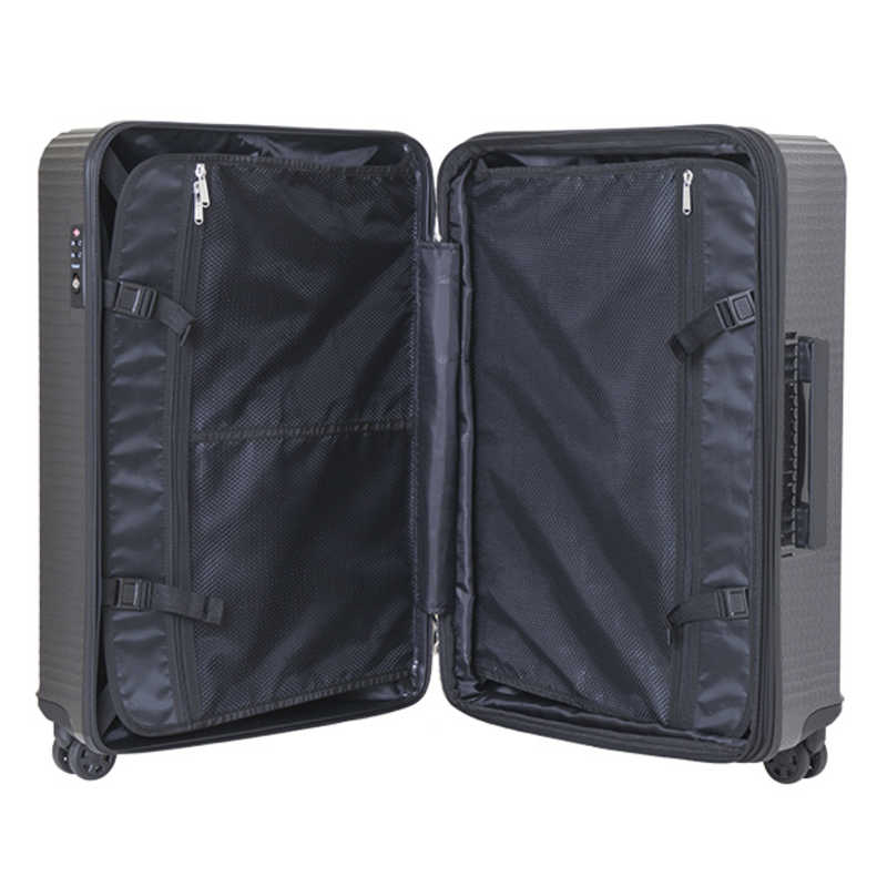 OUTDOOR OUTDOOR スーツケース 拡張式Wホイールファスナーキャリー  [TSAロック搭載 /66L(/74) L /5泊～1週間]  ブラックカーボン OD-0808-60-BKC OD-0808-60-BKC