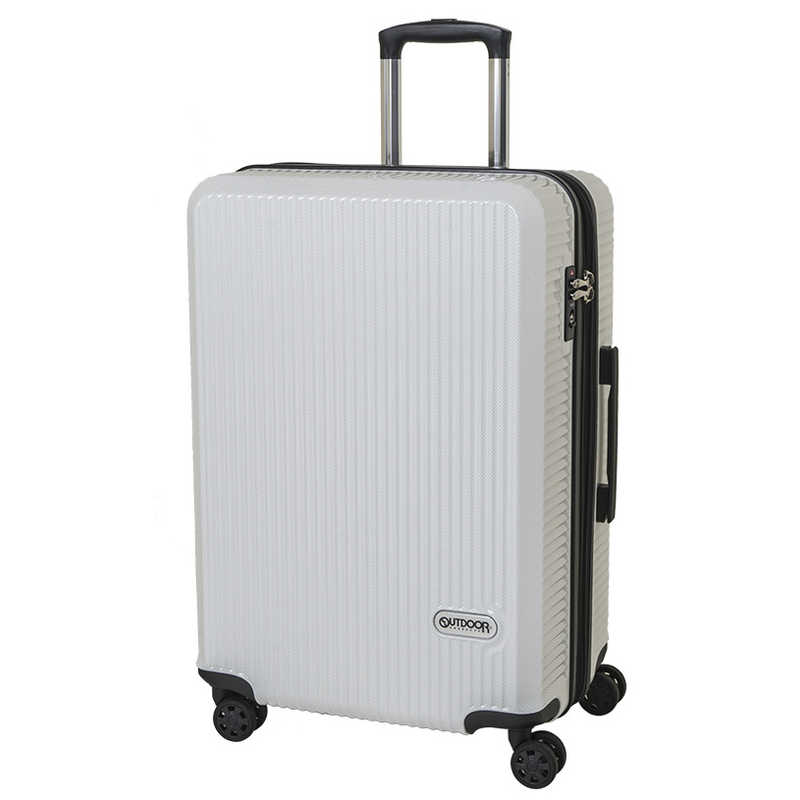 OUTDOOR OUTDOOR スーツケース 拡張式Wホイールファスナーキャリー 66L(74L) ホワイトカーボン OD-0808-60-WHC OD-0808-60-WHC