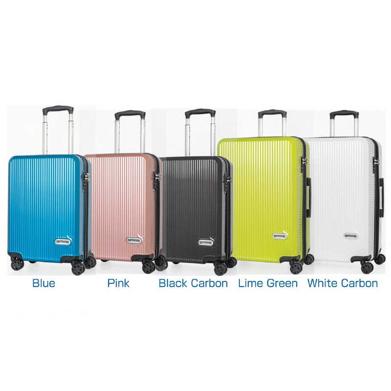 OUTDOOR OUTDOOR スーツケース 拡張式Wホイールファスナーキャリー 66L(74L) ホワイトカーボン OD-0808-60-WHC OD-0808-60-WHC