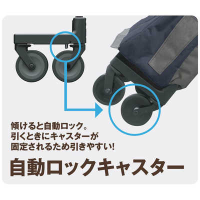 GRANMARIE 保冷温仕様ショッピングカート ブラック (ストッパー付き