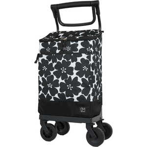 GRANMARIE ショッピングカート 4輪 保冷保温機能付き 約24L フラワーブラック GM-125-F.BK GRANMARIE ショッピングカート 4輪 保冷保温機能付き 約24L フラワーブラック GM-125-F.BK