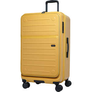 オルティモ スーツケース フロントオープン ハーフオープン ファスナータイプ 旅行日数目安：10日程度 約92L 拡張時103L ストッパー付き 静音キャスター ［TSAロック搭載］ マスタード OT-0857-69N-MS