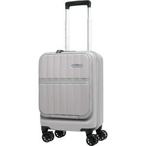 TRAVELEARTH スーツケース ファスナータイプ 旅行日数目安：1泊 約27L 拡張時31L コインロッカーサイズ フロントオープン フットストッパー付き ［TSAロック搭載］ ワームグレー TE-0905-42-WGY