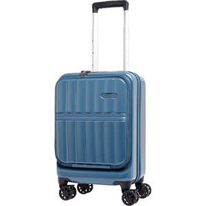 TRAVELEARTH スーツケース ファスナータイプ 旅行日数目安：1泊 約27L 拡張時31L コインロッカーサイズ フロントオープン フットストッパー付き ［TSAロック搭載］ シャドーネイビー TE-0905-42-SNV