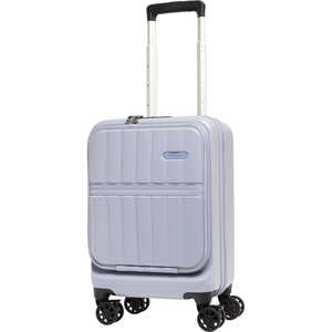 TRAVELEARTH スーツケース ファスナータイプ 旅行日数目安：1泊 約27L 拡張時31L コインロッカーサイズ フロントオープン フットストッパー付き ［TSAロック搭載］ ライトパープル TE-0905-42-LPL